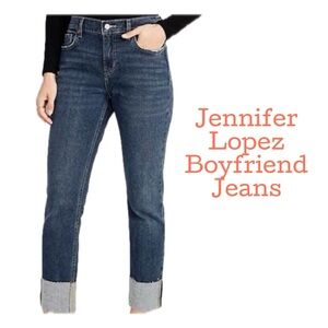 Jennifer Lopez Dark Wash Boyfriend‎ Jeans